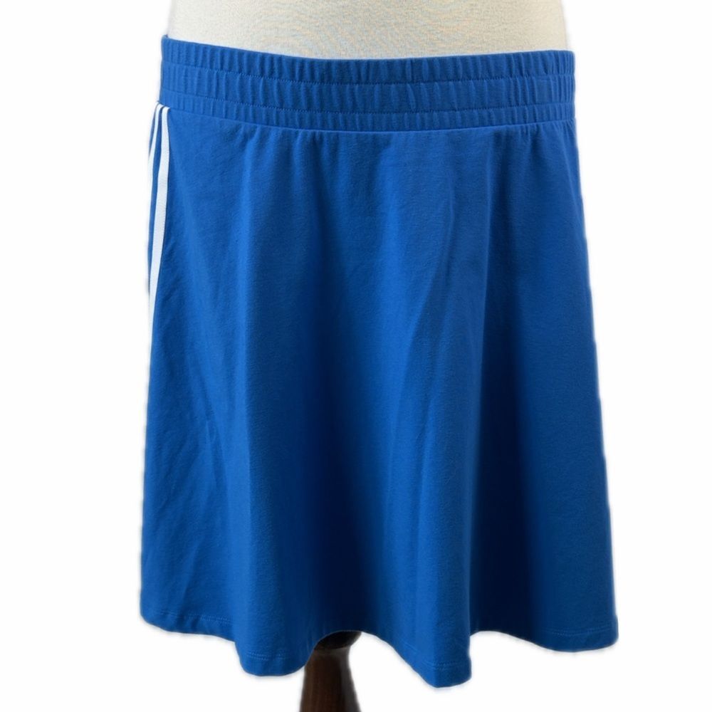 Adidas 3 White Stripe Blue Tennis Skirt Size XL Golf Activewear Sport Blokecore